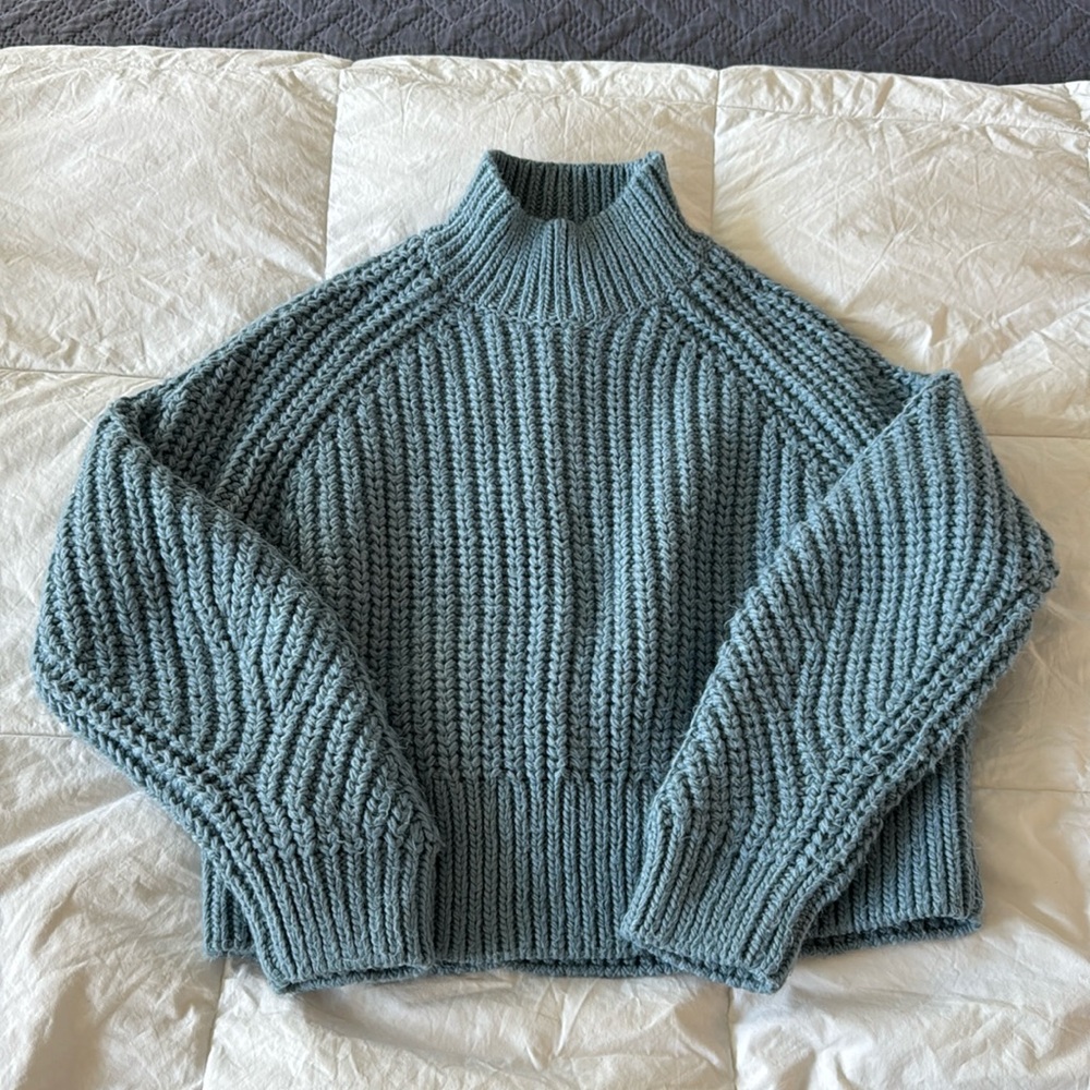 Powder blue mock neck sweater